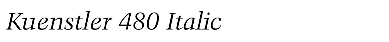 Kuenstler 480 Italic